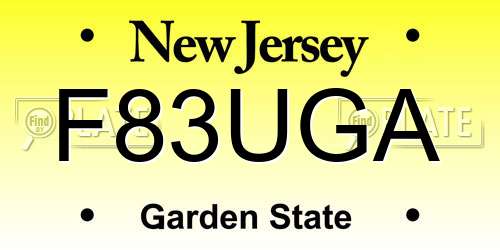 F83UGA New Jersey License Plate