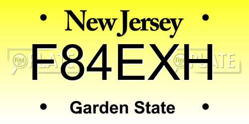 F84EXH New Jersey License Plate