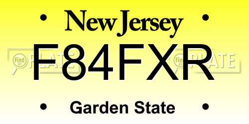 F84FXR New Jersey License Plate
