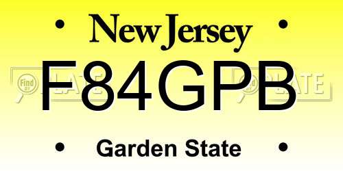 F84GPB New Jersey License Plate