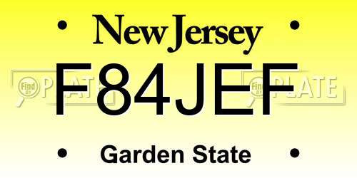 F84JEF New Jersey License Plate