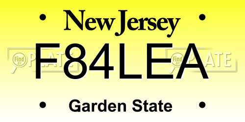 F84LEA New Jersey License Plate