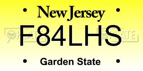 F84LHS New Jersey License Plate