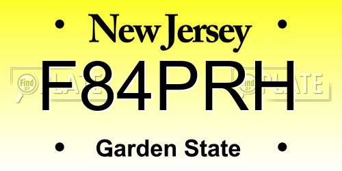 F84PRH New Jersey License Plate