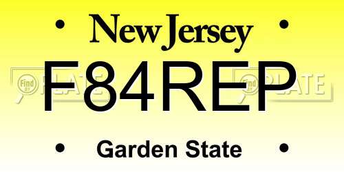 F84REP New Jersey License Plate