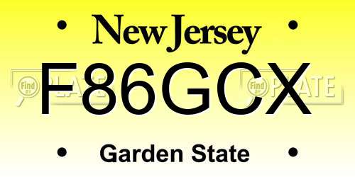 F86GCX New Jersey License Plate
