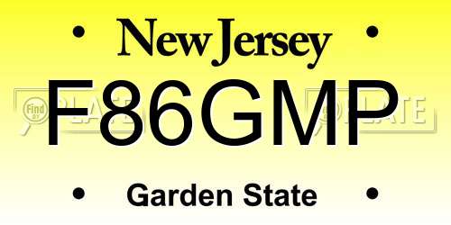 F86GMP New Jersey License Plate