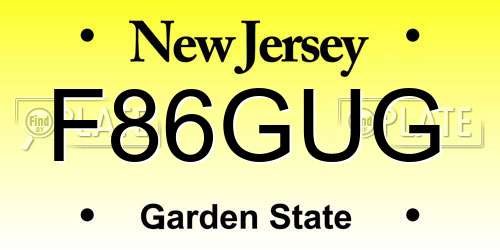 F86GUG New Jersey License Plate
