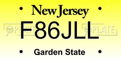 F86JLL New Jersey License Plate