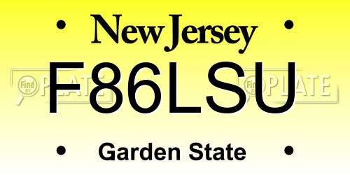 F86LSU New Jersey License Plate