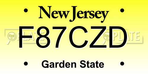 F87CZD New Jersey License Plate