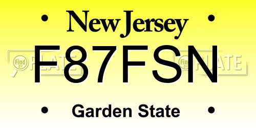 F87FSN New Jersey License Plate