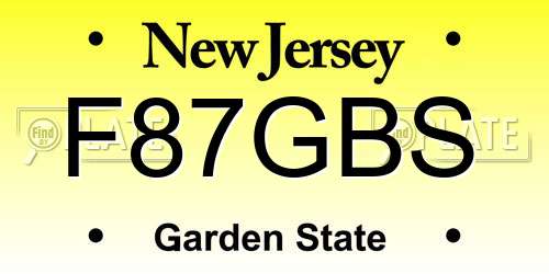F87GBS New Jersey License Plate