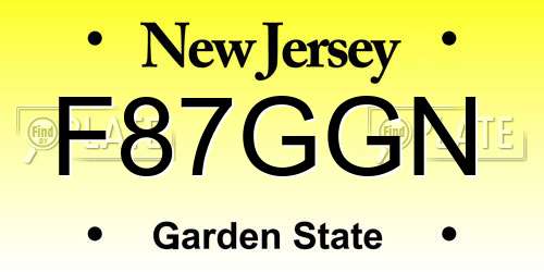 F87GGN New Jersey License Plate