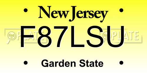 F87LSU New Jersey License Plate