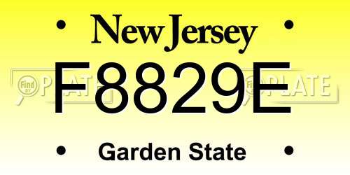 F8829E New Jersey License Plate