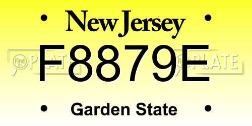 F8879E New Jersey License Plate