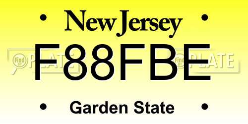 F88FBE New Jersey License Plate