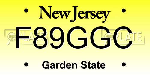 F89GGC New Jersey License Plate