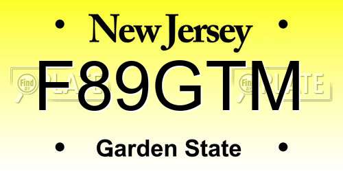 F89GTM New Jersey License Plate