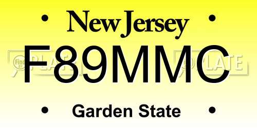 F89MMC New Jersey License Plate
