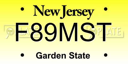 F89MST New Jersey License Plate