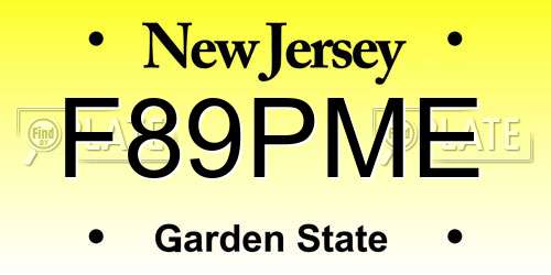 F89PME New Jersey License Plate