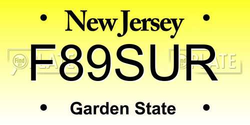 F89SUR New Jersey License Plate
