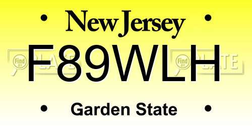 F89WLH New Jersey License Plate