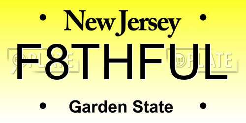 F8THFUL New Jersey License Plate