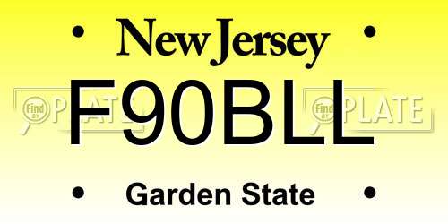 F90BLL New Jersey License Plate