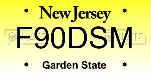 F90DSM New Jersey License Plate