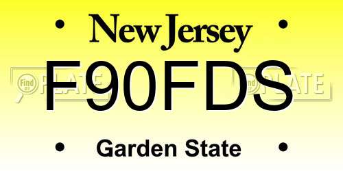 F90FDS New Jersey License Plate