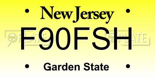 F90FSH New Jersey License Plate
