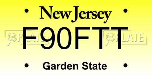 F90FTT New Jersey License Plate