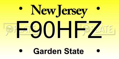 F90HFZ New Jersey License Plate