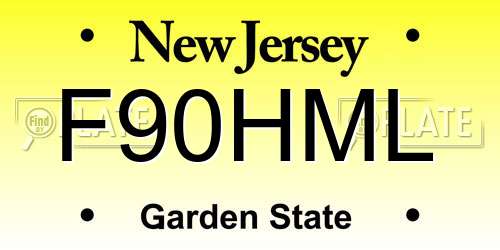 F90HML New Jersey License Plate