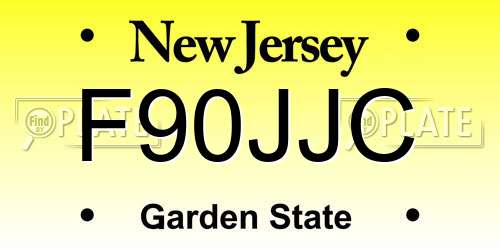 F90JJC New Jersey License Plate