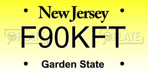 F90KFT New Jersey License Plate