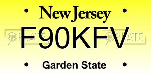 F90KFV New Jersey License Plate