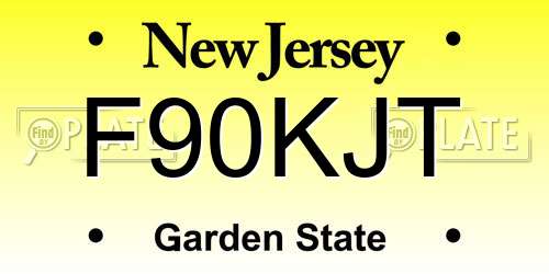 F90KJT New Jersey License Plate