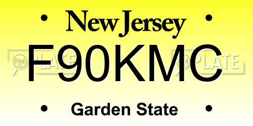 F90KMC New Jersey License Plate