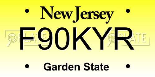 F90KYR New Jersey License Plate