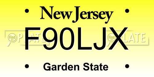 F90LJX New Jersey License Plate