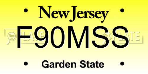 F90MSS New Jersey License Plate