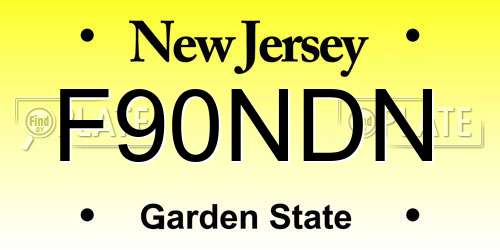 F90NDN New Jersey License Plate