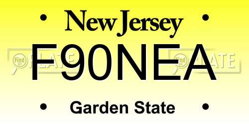 F90NEA New Jersey License Plate