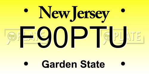 F90PTU New Jersey License Plate