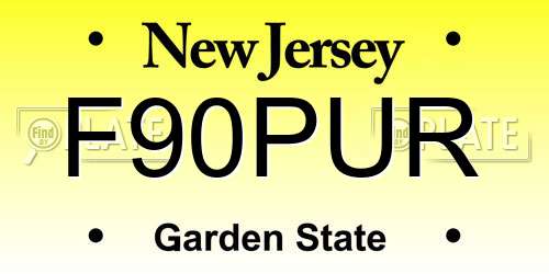 F90PUR New Jersey License Plate