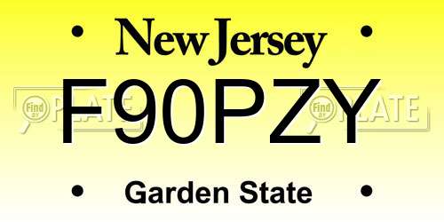 F90PZY New Jersey License Plate